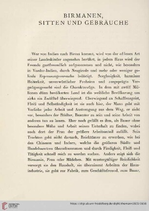 Birmanen, Sitten und Gebräuche
