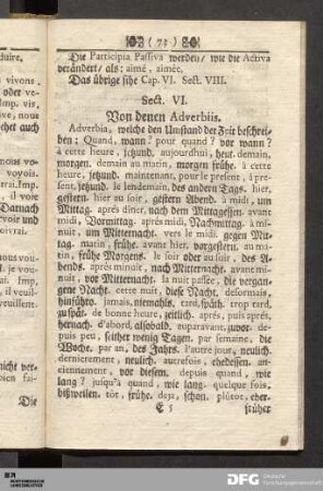 Sect. VI. Von denen Adverbiis.