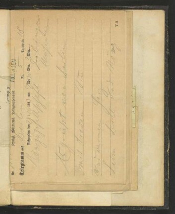[276-287 ungezählte Seiten], Telegramme und Postkarten