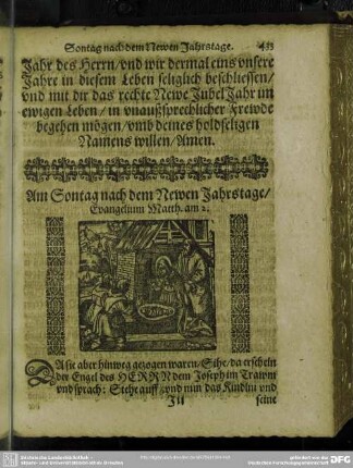 Am Sontage nach dem Newen Jahrstage, Evangelium Matth. am 2.