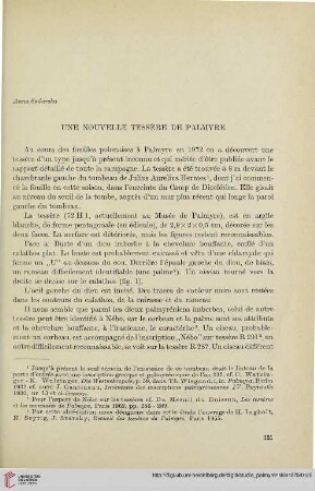 6/7: Une nouvelle tessère de Palmyre