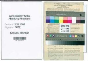 Entnazifizierung Heinrich Kessels , geb. 17.05.1894 (Monteur)