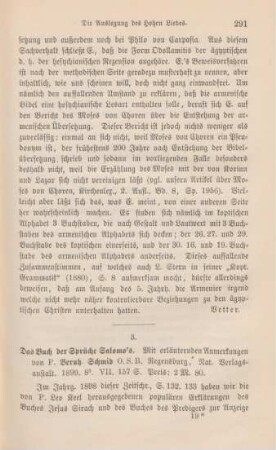 291-292 [Rezension] Das Buch der Sprüche Salomons