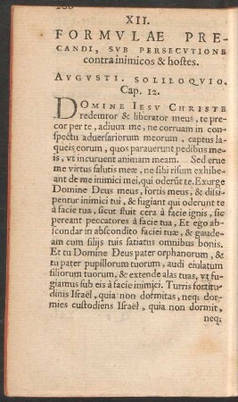 XII. Formulae Precandi, Sub Persecutione contra inimicos & hostes.