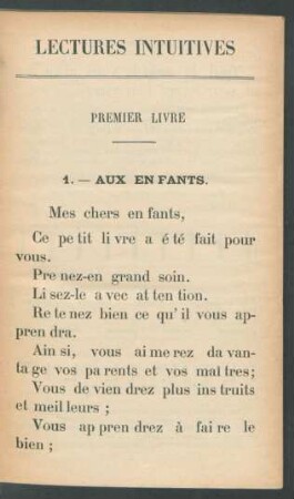 Lectures intuitives
