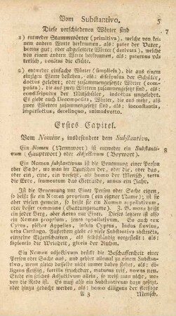 Erstes Capitel. Vom Nomine, insbesondere dem Substantivo