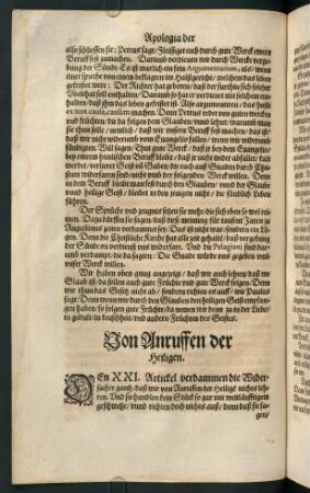 "Von Anruffen der Heiligen"