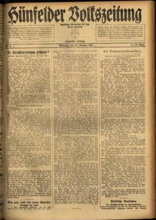 Ausgabe vom Dienstag, den 14. Oktober 1919.