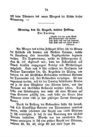 Montag, den 12. August, dritter Festtag. Der Turntag