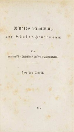 Titelseite des zweiten Theils