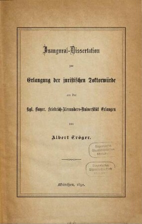 Die von dem bürgerlichen Gesetzbuche zu erwartenden hauptsächlichsten Änderungen des rechtsrheinischen bayerischen Hypothekenrechtes