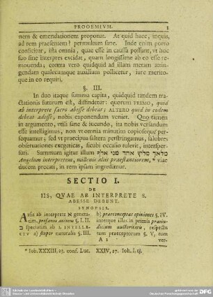 Sectio I. De Iis, Quae Ab Interprete S. Abesse Debent