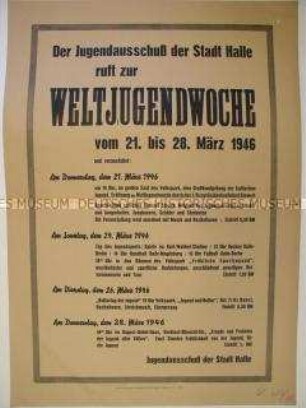 Veranstaltungsplakat zur Weltjugendwoche