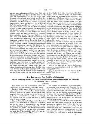 Die Bedeutung der Schülerbibliotheken : und die Verwertung derselben zur Lösung der erziehlichen und unterrichtlichen Aufgabe der Volksschule ; (Fortsetzung)