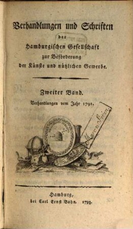 Verhandlungen und Schriften der Hamburgischen Gesellschaft zur Beförderung der Künste und Nützlichen Gewerbe. 2. 1791 (1793)