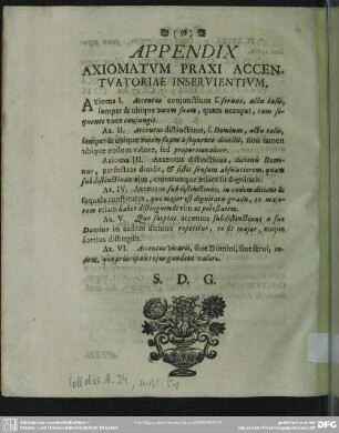 Appendix Axiomatum Praxi Accentuatoriae Inservientium