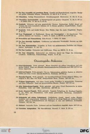 Orientteppiche, Stickereien (Nr. 214-222)