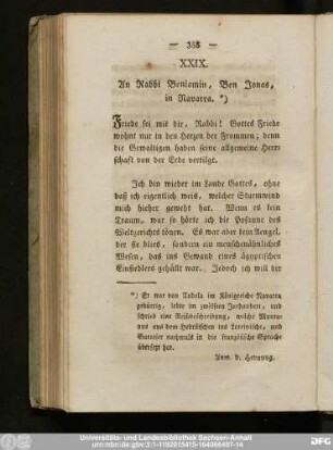 XXIX. An Rabbi Beniamin, Ben Jonas, in Navarra.