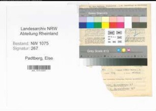 Entnazifizierung Else Padtberg , geb. 29.12.1901 (Lehrerin)