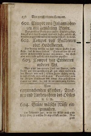 Von einzumachenden Sachen, Trocknen und Aufbewahren des Obstes u.s.w.