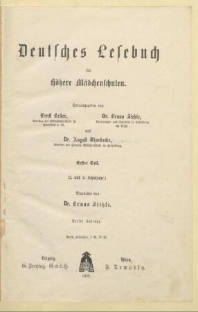 Teil 1 = (2. und 3. Schuljahr), [Schülerband]: [Teil 1 = (2. und 3. Schuljahr), [Schülerband]]