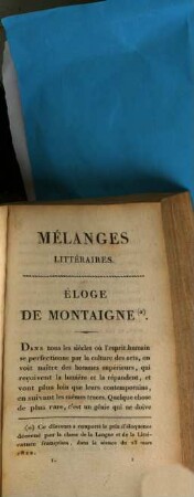Discours et mélanges littéraires, [1]