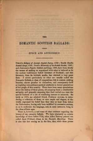 Edinburgh papers, 4. The romantic scottish ballads