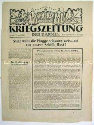 Feldzeitung der 7. Armee zur Seeschlacht von Skagerak