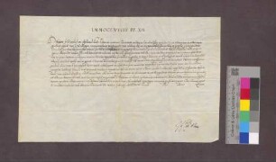 Papst Innozenz XII. erteilt dem Kleriker Jakob Martin Brandenburg Dispens zum Empfang der Priesterweihe.