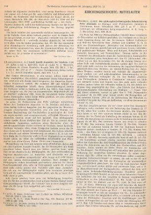 840-842 [Rezension] Thomas, Rudolf, Der philosophisch-theologische Erkenntnisweg Peter Abaelards