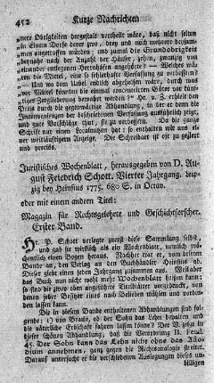 Magazin für Rechtsgelehrte und Geschichtsforscher. Bd.1.