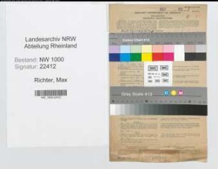 Entnazifizierung Max Richter, geb. 07.12.1908 (Verw.Inspektor)