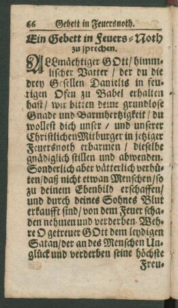 Ein Gebett in Feuers-Noth