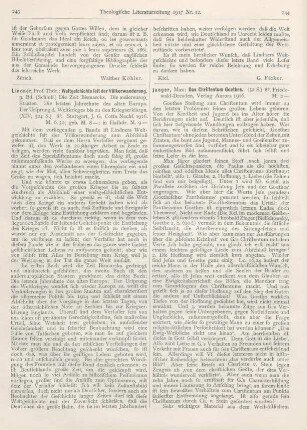 244-245 [Rezension] Jaeger, Max, Das Christentum Goethes