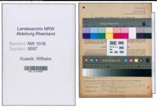 Entnazifizierung Wilhelm Kuswik , geb. 12.05.1904 (Melassekocher)