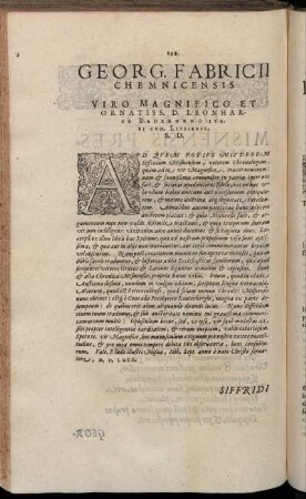 Viro Magnifico Et Ornatiss. D. Leonhardo Badehorno Iur. Et Con. Lipsiensi.