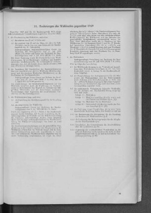 11. Änderungen des Wahlrechts gegenüber 1969