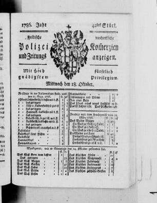 42tes Stück., Ausgabe vom 18. Oktober 1786