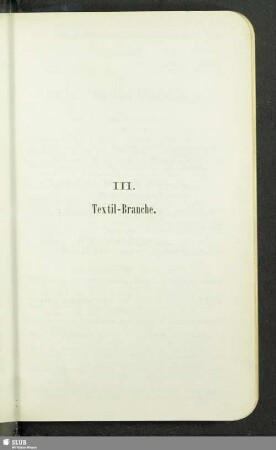 III. Textil-Branche