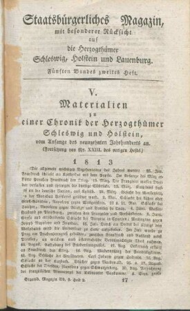 Fünften Bandes zweites Heft.