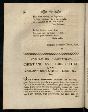 50-52, Nobilissimo Ac Doctissimo Christiano Gvilielmo Fichtel.