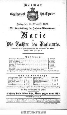 Marie oder Die Tochter des Regiments