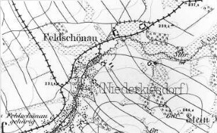 Schönau-Berzdorf auf dem Eigen-Kiesdorf auf dem Eigen. Meßtischblatt, Sekt. Ostritz, 1884 (Sign.: VII 167.15)