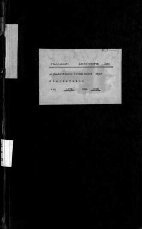 Namensregister Standesamt Kaiserswerth Stadt und Land