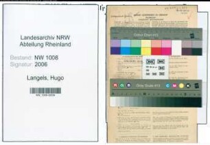 Entnazifizierung Hugo Langels , geb. 13.03.1897 (Landwirt)
