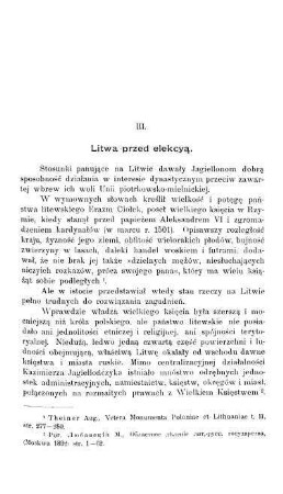 III. Litwa przed elekcyą