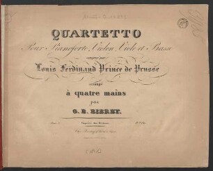 Quartetto Pour Pianoforte, Violon, Viole et Basse Oeuv. 5.