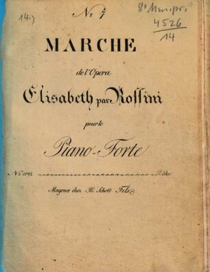 Marche del'opera Elisabeth : pour le piano-forte