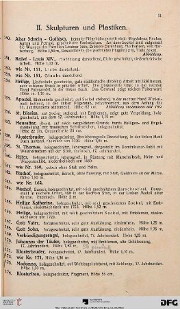 II. Skulpturen und Plastiken (Nr. 150-193)