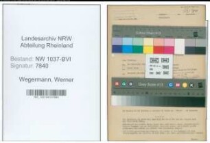Entnazifizierung Werner Wegermann , geb. 10.01.1905 (Bauingenieur)